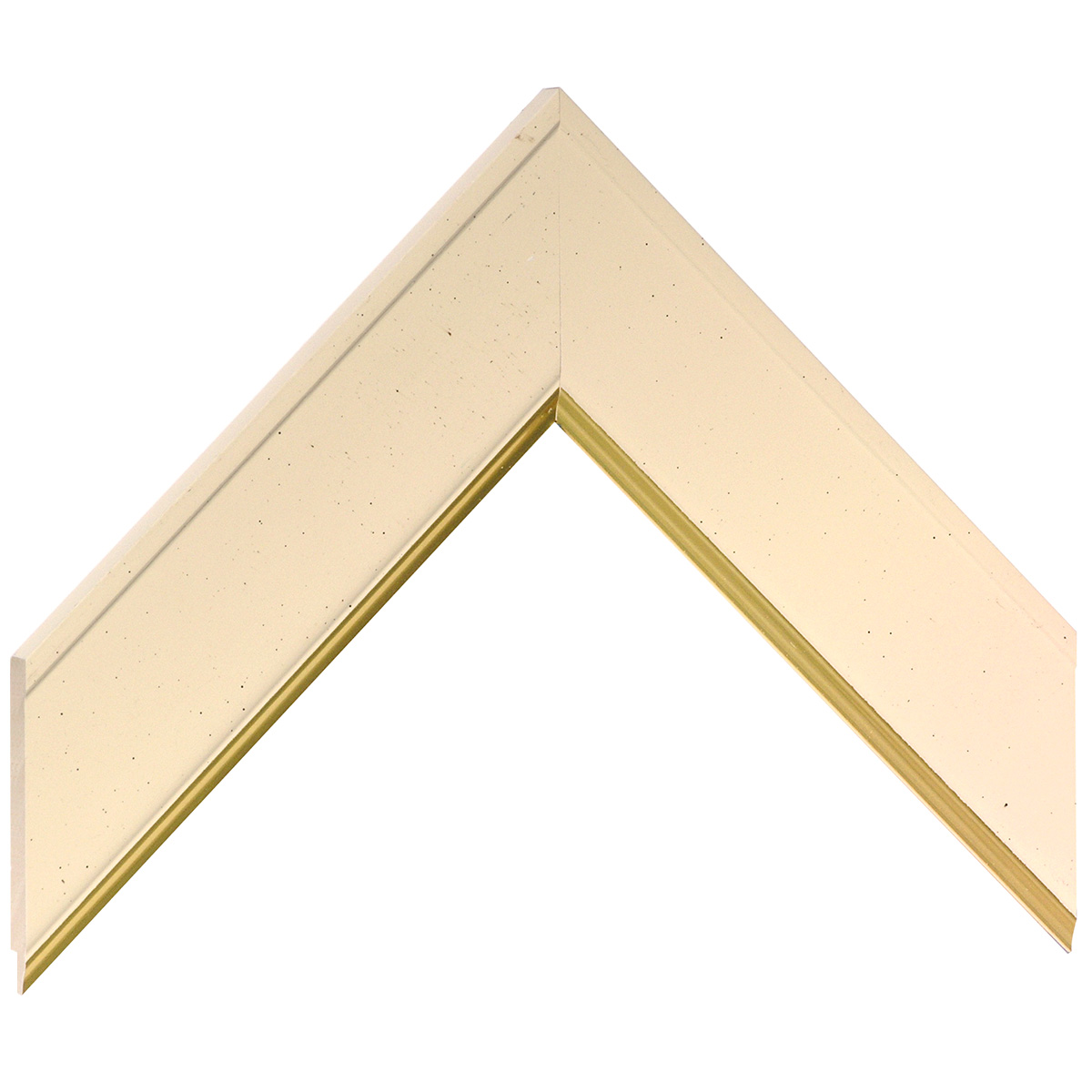 Liner finger-jointed pine, width 45mm, height 11 - Beige, gold edge - Sample