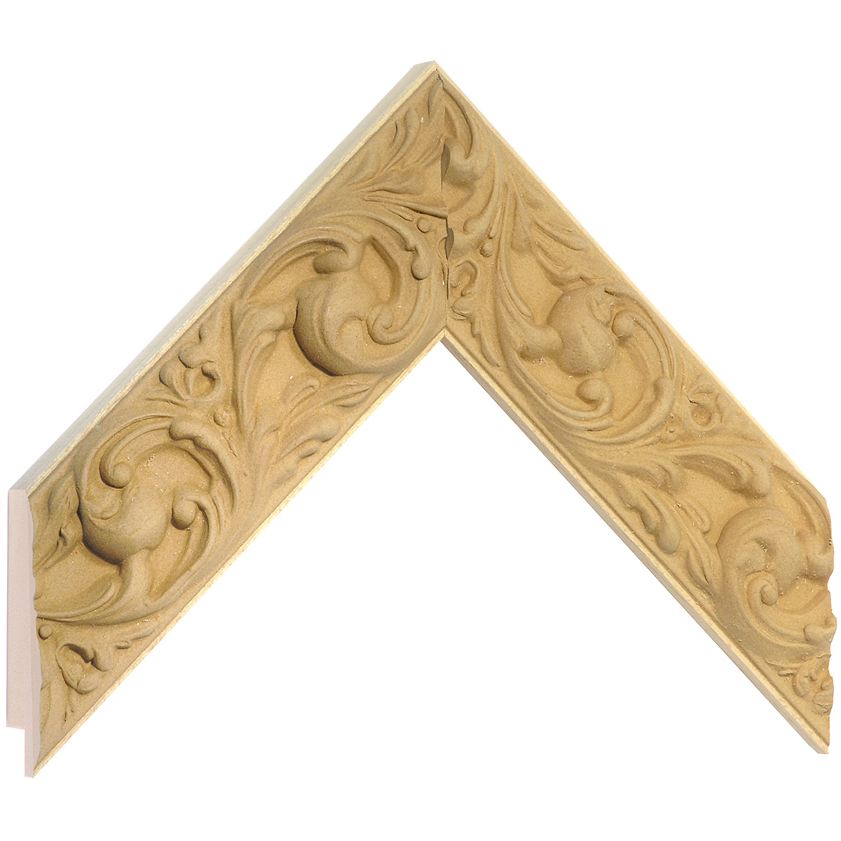 Moulding finger-jointed pine, width 49 mm, embossed bare timber - Sample