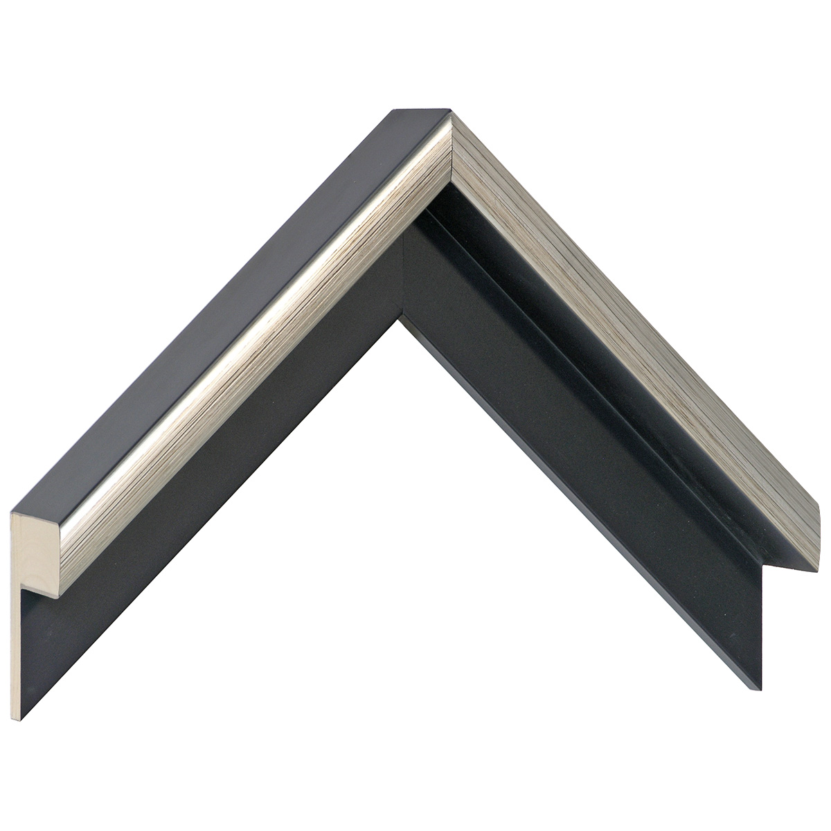 Moulding L shaped Jelutong, width 40mm, height 49 - Black-Silver - Sample