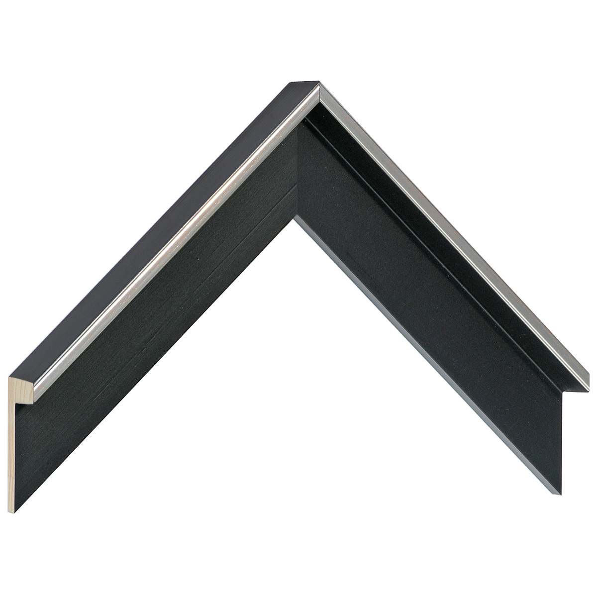 Moulding L shaped fingerjoint pine, width 35mm, height 33 - Blac - Sample