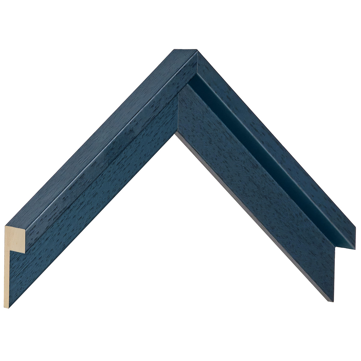 Moulding L shaped finger-joint pine, width 35mm, height 40 - Blue - Sample