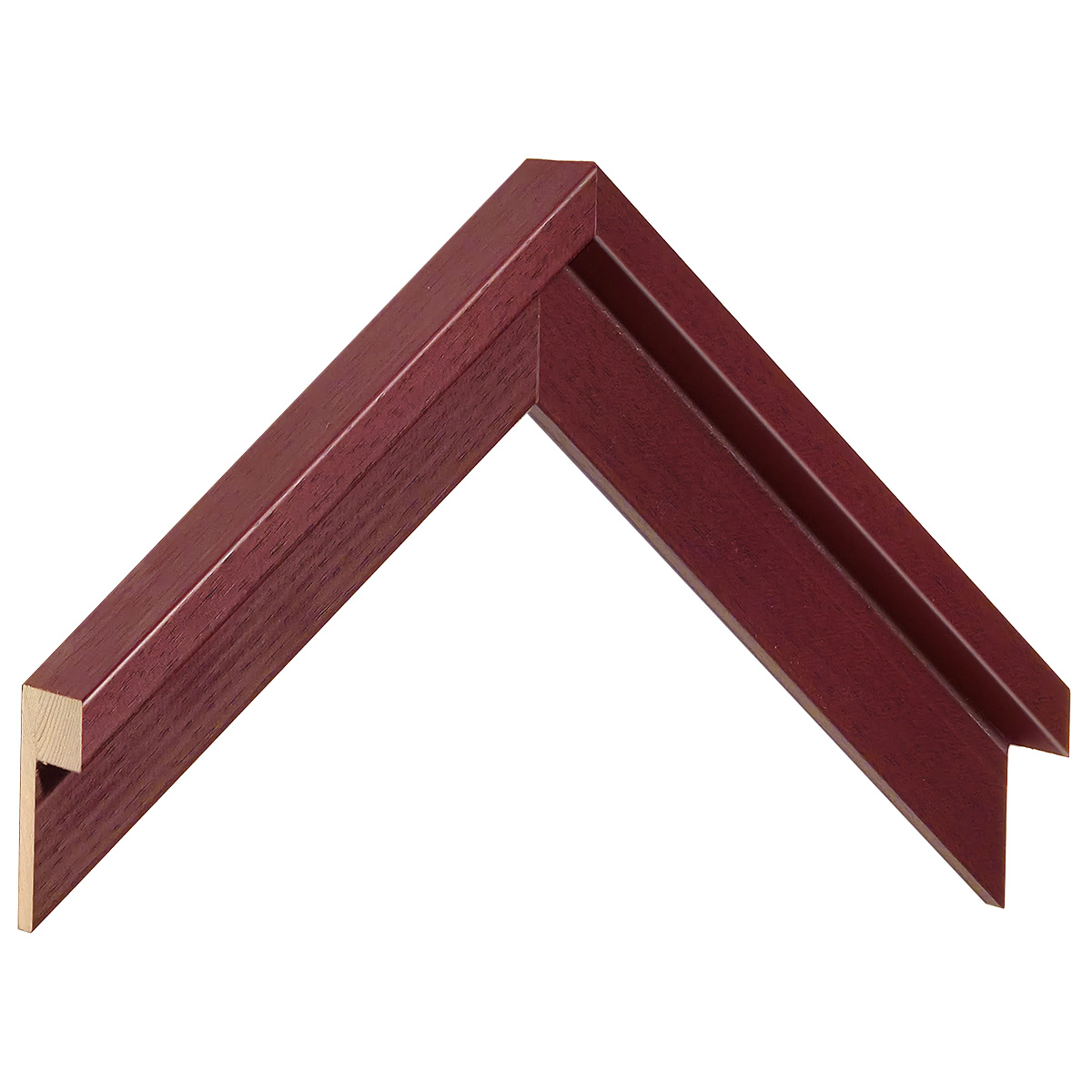 Moulding L shaped finger-joint pine, width 35mm, height 40 - Red - Sample