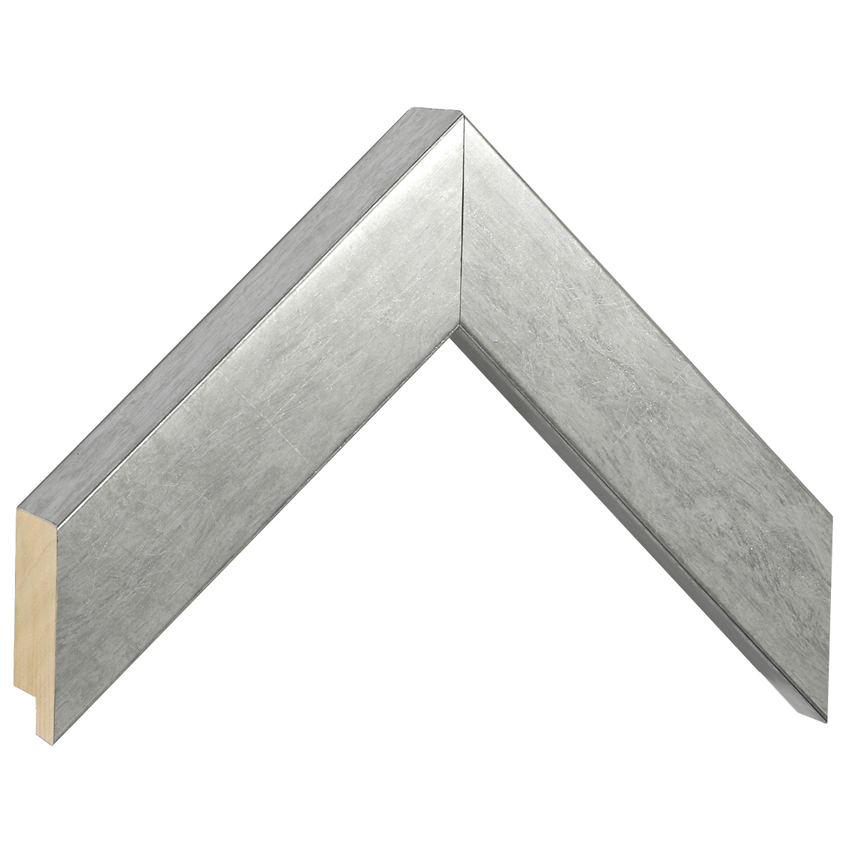 Moulding finger-jointed pine, width 40mm, height 45 - silver - Sample
