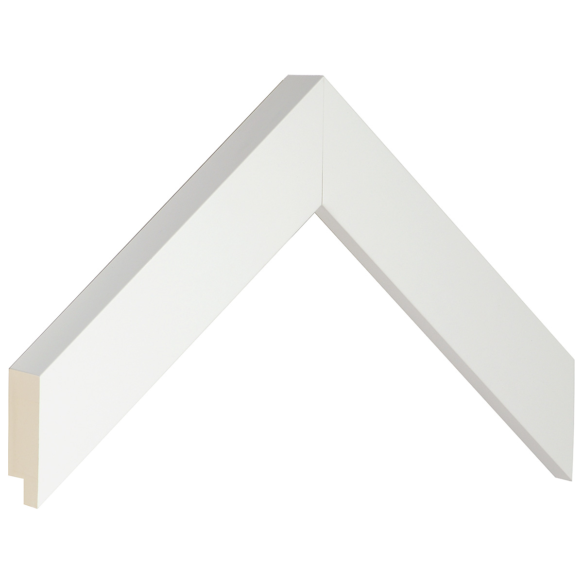 Moulding finger-jointed pine width 34mm height 34 - matt white - Sample