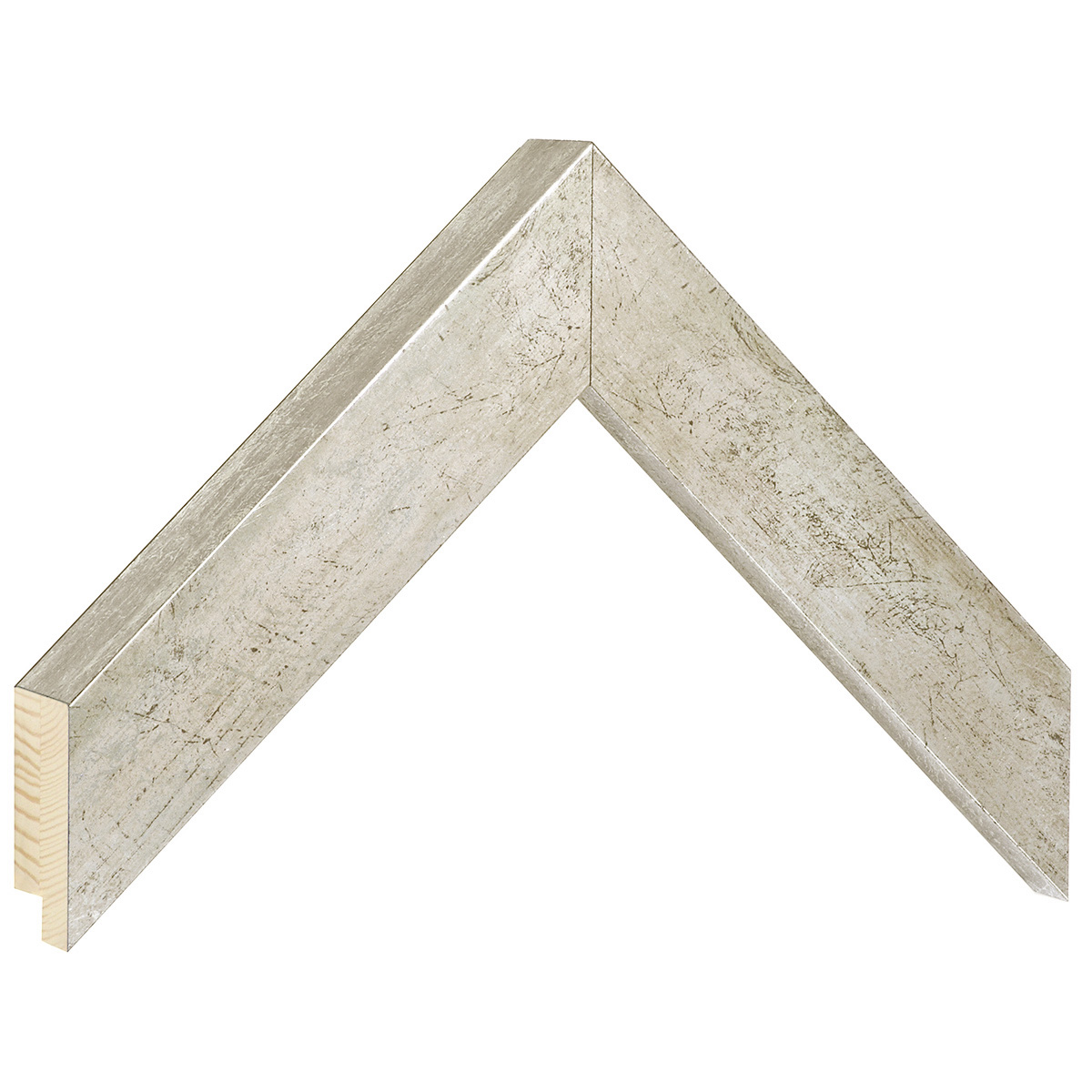 Moulding finger-jointed pine, width 67mm, height 32 - Silver - Sample