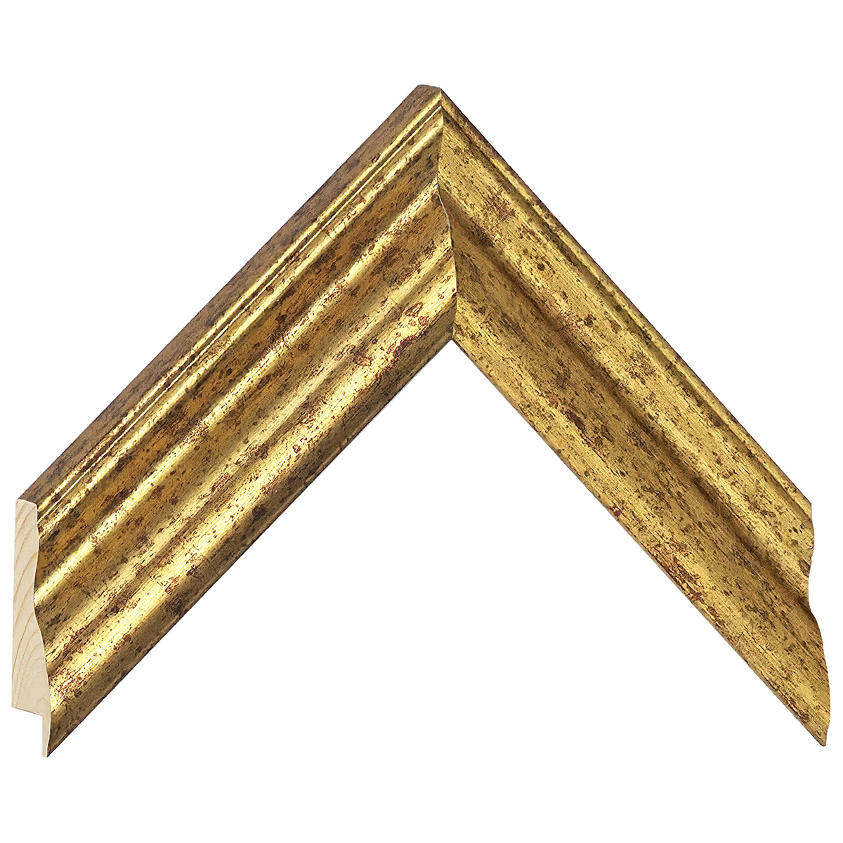 Moulding finger-jointed pine, width 45mm, height 32 - Gold - Sample