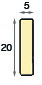 Spacer lime tree, 5x20 mm, bare timber - Profile