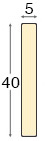 Spacer in ayous, 5x40mm, bare timber - Profile