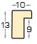 Moulding ramin, width 10mm, height 13 - bare timber - Profile