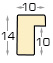 Moulding ramin width 10mm height 14 - olive green - Profile