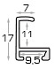 Aluminum moulding - Satin Pewter - Profile