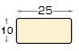 Moulding ayous, width 25mm, height 10mm, bare timber - Profile