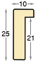 Moulding ayous, width 10mm, height 25mm - mahogany - Profile