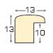 Moulding ayous woodworm treated mm 13x13 - scratched finish - Sun - Profile