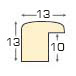Moulding ayous, width 13mm, height 13 - Red - Profile