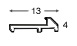 Slip plastic 2 mt length with double-side adhesive tape - Silver - Profile