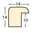 Moulding lime tree, width 14mm, height 14 - Natural timber - Profile