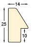 Moulding ayous, width 14mm, height 25 - Dark grey - Profile