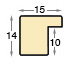 Moulding burl veneer Width 15mm - opaque walnut - Profile