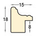 Moulding ayous, width 15mm, heigth 18 - Walnut, grey band - Profile
