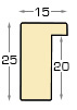 Moulding ayous, width 15 mm height 25 - Ruby Red - Profile