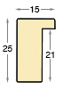 Moulding ayous, width 15mm height 25 - Sunrise - Profile