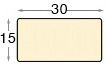 Stretcher bars, bare ayous, 15x30mm - Profile
