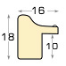 Moulding finger-jointed fir, width 16mm, height 18 - Gold - Profile