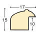Moulding ayous, width 17mm, height 15 - Cream, gold decorations - Profile