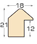 Moulding ayous, widht 18mm, height 21 - Plum - Profile