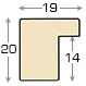 Moulding ayous, width 20 mm height 20 - Cream - Profile