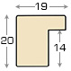 Moulding ayous, width 20 mm height 20 - Gray - Profile