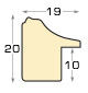 Moulding finger-jointed pine, width 19mm, height 20 - Silver - Profile