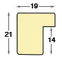 Moulding finger-jointed fir, width 19mm, height 21 - Bronze finsh - Profile