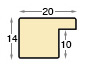 Moulding ayous, width 20mm height 14 - matt white - Profile