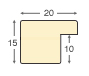 Moulding ayous flat 20mm - mottled, grey - Profile