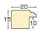 Moulding burl veneer, width 20mm, heigth 14 - Brown, gold edge - Profile