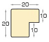 Moulding ayous, width 20mm height 20 - bare timber - Profile