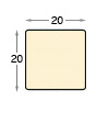 Stretcher bars, bare lime, 20x20mm - Profile