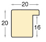 Moulding ayous, width 20mm height 20 - Old Silver - Profile