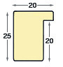 Moulding ayous, width 20mm height 25 - Cerry - Profile