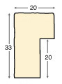 Moulding ayous, width 20mm, height 33 - Plum - Profile
