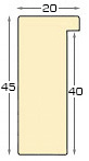 Moulding ayous Width 20mm height 45 - walnut - Profile