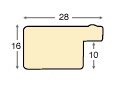 Moulding finger-jointed pine 28mm - matt finish, fog gray - Profile