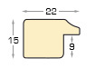 Liner finger-jointed pine, width 22mm, height 15 - Beige, gold edge - Profile