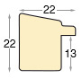 Moulding fingerjointed pine, width 22mm, height 22 - Black, silver edge - Profile