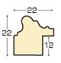 Moulding ayous, widht 22mm, height 22 - Antique silver - Profile