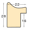Moulding ayous, width 22mm, height 28 - Silver - Profile