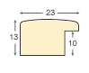 Moulding ayous, width 23mm, height 13 - Silver - Profile