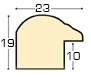 Moulding finger-jointed ayous, width 23mm, height 19 - Walnut, gold edge - Profile
